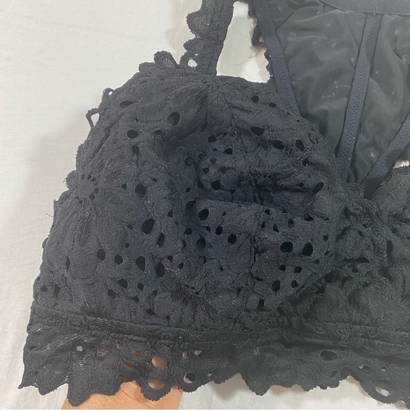 aerie XL Lace Black Bra Sports bra elastic - Picture 5 of 5